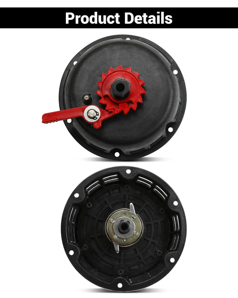 Easy Install Pull Start Recoil Starter Assembly For Predator 212 And Coleman 200cc Mini Bikes Honda GX160 6.5HP KT196 Go Karts And 196cc Hisun Engines Black Replacement Part For Quick Start front and back view