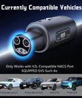 Nacs Vehicle To Load Converter For Hyundai Kia Genesis Ev with display and plug for EVs like Ioniq 5 and Kia EV9.