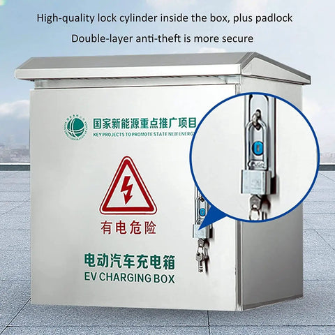 Outdoor 304 Stainless Steel Waterproof Junction Box, Heavy Duty Electrical Enclosure For Outdoor Charging Stations, lock detail