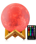 Moon Glow 5.9 Inch Moon Lamp With 16 Colors Dimmable And Rechargeable Lunar Night Light Full Set With Wooden Stand Remote And Touch Control