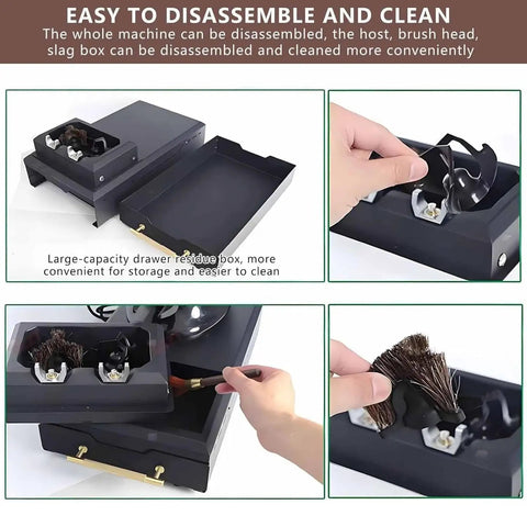 Kick Stubborn Espresso Grinds Effortlessly With This Blazing Fast 58 mm Electric Portafilter Cleaner And Knock Box, large capacity residue box.