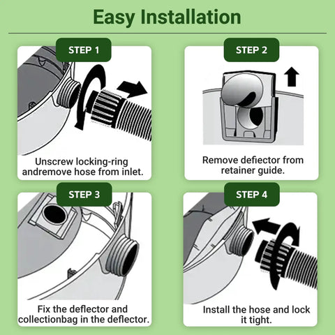 Installation steps for 3 Pack Replacement Disposable Vacuum Bags For 5-8 Gallon Wet Dry Vacuums Type E And Type H.