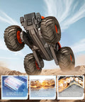 Waterproof Monster Truck Toy 1 To 16 Scale Amphibious Remote Control Car jumping over desert terrain