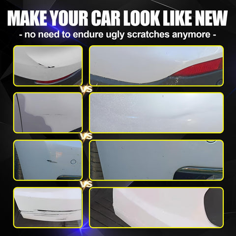 Before and after using BMW Alpine White 300 Touch Up Paint Kit for BMW Cars No Fuss Two in One Scratch Repair with Pen Tip and Brush