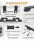 Built Tough 17 Piece Camshaft Alignment And Timing Tool Kit For BMW N20 And N26 Engines with various tools in the package list.