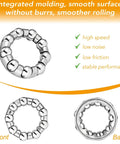 Front and back view of Bike Crank Bearing Set, 4 Pieces Stainless Steel Ball Bearings, 5/16 Inch Ball Size, retainer for axle wheel frame