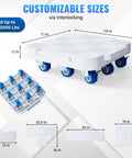 DoReFaSol Connectable Appliance Rollers And Heavy Duty Furniture Sliders With 36 Wheels Moving Dollys, customizable size, holds up to 2000 lbs