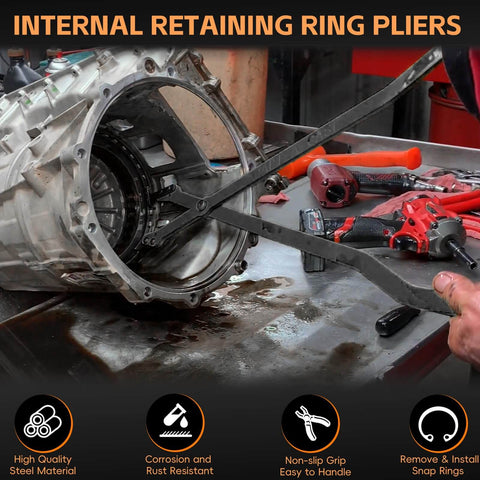 Internal Retaining Ring Pliers For GM Transmissions, Large Snap Ring Pliers With Straight Tips, used on transmission case