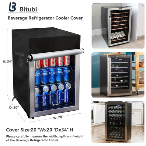 Keep Your Stash Frosty With This No Sweat Weather Armor For Outdoor Upright Freezer And Beverage Cooler 20 X 20 X 33 Inches black beverage fridge cover on display.