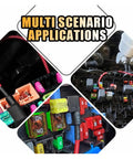 12V Car Add A Circuit Fuse Tap Adapter Kit installed in car and boat fuse boxes, demonstrating multi-scenario applications with 15A fuses.