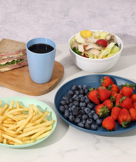 32 Piece Unbreakable Dinnerware Set For 8 With Shatterproof Plastic Plates Bowls And Cups, Dishwasher And Microwave Safe