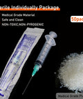 Bulk 50 Pack 5ml Disposable Luer Lock Syringes With 21G 1.5 Inch Needles, Sterile And Individually Wrapped For Lab Use, Secure Screw On Luer Connection For Medical, Research And DIY Projects. Individually wrapped 5ml syringe with 21G needle
