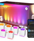 Modern Cube Wall Sconces With Adjustable Cable Distance And Smart RGBic LED Fixture That Hooks Up To Alexa For Chill Living Room Vibes and Fast Plug And Play Mounting Anytime You Want Dope Accents, shown in a pack.