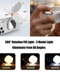 Phone Camera Grip With Light And Wireless Remote, Magnetic Ring, 360 Degree LED Selfie Light for iPhone and Android in use