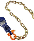 Heavy Duty 2 Ton Snatch Block With Chain, 3 Inch Single Sheave, 2 Ft Length, G70 Alloy Chain, Heat Treated And Corrosion Resistant, Mechanical Advantage For Safer, Easier Winching, Stronger Pull, Off Road Vehicle Recovery, blue snatch block with chain and hooks