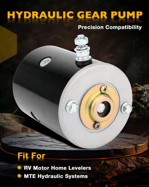 Heavy Duty 12 Volt Hydraulic Pump Motor Replacement For RV Motor Home Levelers And MTE Hydraulic Systems With Slotted Shaft