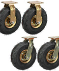 Tough As Nails 4 Piece Heavy Duty Pneumatic Rubber Caster Wheels With Secure Swivel Brakes And Stainless Steel Hardware showing 200mm wheels