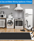 Oversized Large Appliance Slides With Pull Strap Premium Moving Mat For Tile Carpet Hardwood Floor, heavy duty slidable mat on wooden floor.