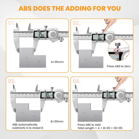Digital Caliper 6 Inch All Metal IP54 Rated Tough As Nails With ABS Auto Off Inch mm Fraction Readout in step-by-step guide