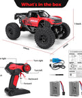 4x4 Offroad RC Truck Amphibious 1 12 Scale Monster Beast With Dual Motors Waterproof Chassis Rugged Crawler Includes Two Rechargeable Batteries Epic Gift For Kids And Adults shown in box contents view with remote and accessories.