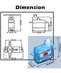 Dimensions of Ultra Light 3.7g Digital RC Servo GH-S37D for RC Planes Helis and Boats with diagram of measurements.