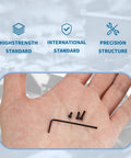 Hand holding small components from M2 Screws Bolts Nuts Assortment Kit With Washers, showcasing precision and high strength.