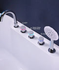 5 Hole Deck Mount Tub Faucet Chrome With Hand Shower Brass Roman Tub Filler Set with 3-Handle on white tub