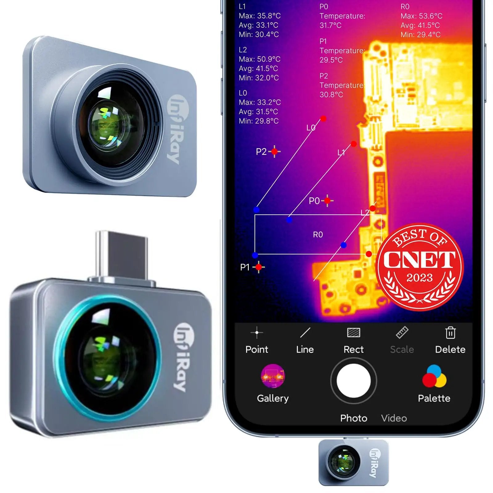 Pro Grade Infrared Thermal Camera, 25Hz USB-C