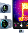 Pro Grade Infrared Thermal Camera For Android Type-C With Magnetic Macro Lens, 9G all metal housing next to smartphone display