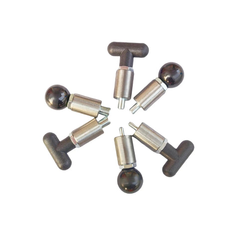 Heavy Duty Spring Loaded Pull Pin With Rock Solid Welded Steel Core Black T Handle Lever Knob Ensures Fast One Hand Drop Off Reliably Secure Chassis Tubing Or Custom Pipe Joints In Any Grease Monkey Shop Build Out 3/8 Inch Size - group of pull pins
