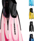 Agua Full Foot Snorkeling Fins With Self Adjusting Foot Pocket System, Pink, Size 39/40, shown with multiple color options