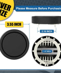 Slick Matte Black Tub Overflow Cover For Traditional Standard Bathtubs No Hassle Two Screw Bolt Mount 3.55 inch measurements shown.