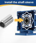 Install 8mm to 11mm shaft sleeve adapter for NMRV030 worm gear speed reducer beefy 45 steel turbine shaft sleeve for motor