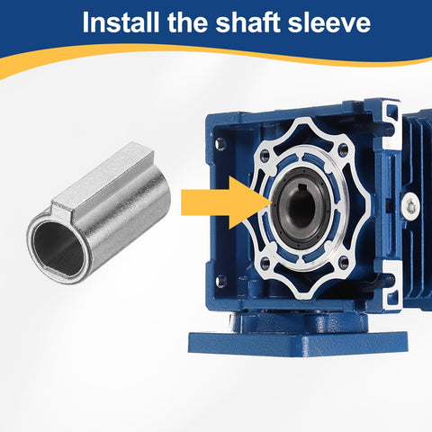Install 8mm to 11mm shaft sleeve adapter for NMRV030 worm gear speed reducer beefy 45 steel turbine shaft sleeve for motor