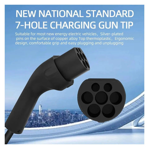 Heavy Duty Top Shelf Type 2 EV Charging Cable 32A 7KW Portable Electric Vehicle Charger Cord 1 Phase Female To Male Plug 10 Meter EVSE Station Juice Cable with 7-hole charging gun tip