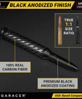 Premium Anodized Carbon Fiber 50 Cal Bullet Antenna For Ford F150 F250 Truck with black anodized finish and 1:1 size ratio.