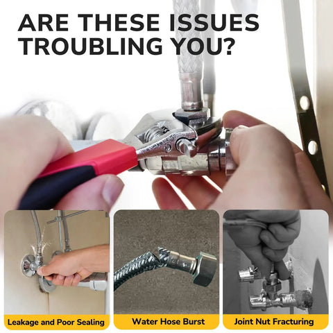 Heavy Duty 24 Inch Faucet Supply Line Pair Built Solid To Handle Daily Grind 3/8 X 1/2 Connector inspecting leaks and issues.
