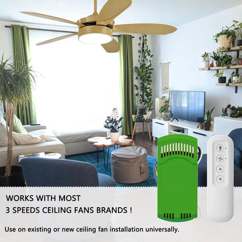 Universal Ceiling Fan Remote Kit With Receiver 3 Speed Remote With Dimmer Replacement For Most Brands No Fuss Setup Easy
