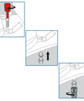 Illustration of All In One Toilet Seat Tightening Kit With Washers Wrench And Screwdriver For Universal Fit That Stops Seat Wiggle