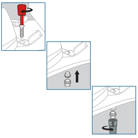 Illustration of All In One Toilet Seat Tightening Kit With Washers Wrench And Screwdriver For Universal Fit That Stops Seat Wiggle