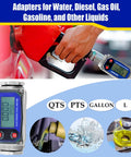Turbine Flow Meter Three Quarters Inch Digital LCD Display With NPT Connection Portable Fuel Flow Meter for diesel, includes adapters