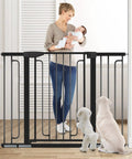 36 Inch Tall Baby Gate For Stairs And Doorways Fits Openings From About 29 To 51 Inches Auto Close Walk Through Gate With Two Way Door