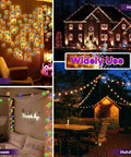 50 LED Disco Ball Mirror String Lights Multicolor Party Decor for indoor, outdoor use on walls, house, bedroom, and patio at night