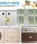 Heavy Duty Spring Table Locks For Extension Dining Tables Built Tough For Wood Tables, gold latch on cabinets and drawers.