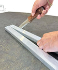 Using the Heavy Duty Aluminum Square Duct Angle Cutting Guide with exact 15 degree and 22.5 degree markings for HVAC ductwork.