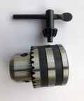 Kickass Heavy Duty Drill Press Chuck 1/32 To 1/2 Inch JT33 Taper Mount With Key shown from above with textured grip.