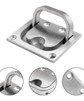 Two Pack Marine Flush Ring Hatch Pull Handles For Boat Decks And Cabinets Recessed 316 Stainless Steel Hidden Pulls, large size
