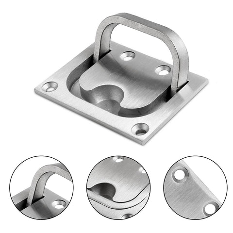 Two Pack Marine Flush Ring Hatch Pull Handles For Boat Decks And Cabinets Recessed 316 Stainless Steel Hidden Pulls, large size