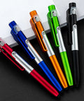 5 Must-Have Multifunctional Ballpoint Pens With 4-In-1 Writing, LED Light, Foldable Phone Stand, Smooth Fast-Dry Ink, Smudge-Resistant, Clip On Pocket Or Notebook, Lightweight Desk Accessory Gift, 5-pack assorted colors