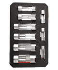 Line Socket Set Pro Grade 10mm To 22mm For Fuel Lines And Brake Pipes Nut Removal Tool Kit with sockets in a black tray